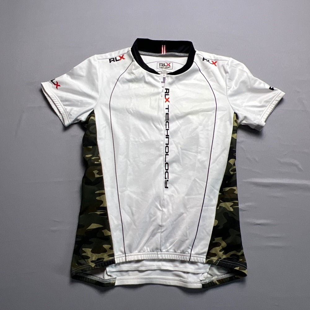 Rlx Ralph Lauren Polo Sport Cycling Jersey Womens Large White Camo Side Panel